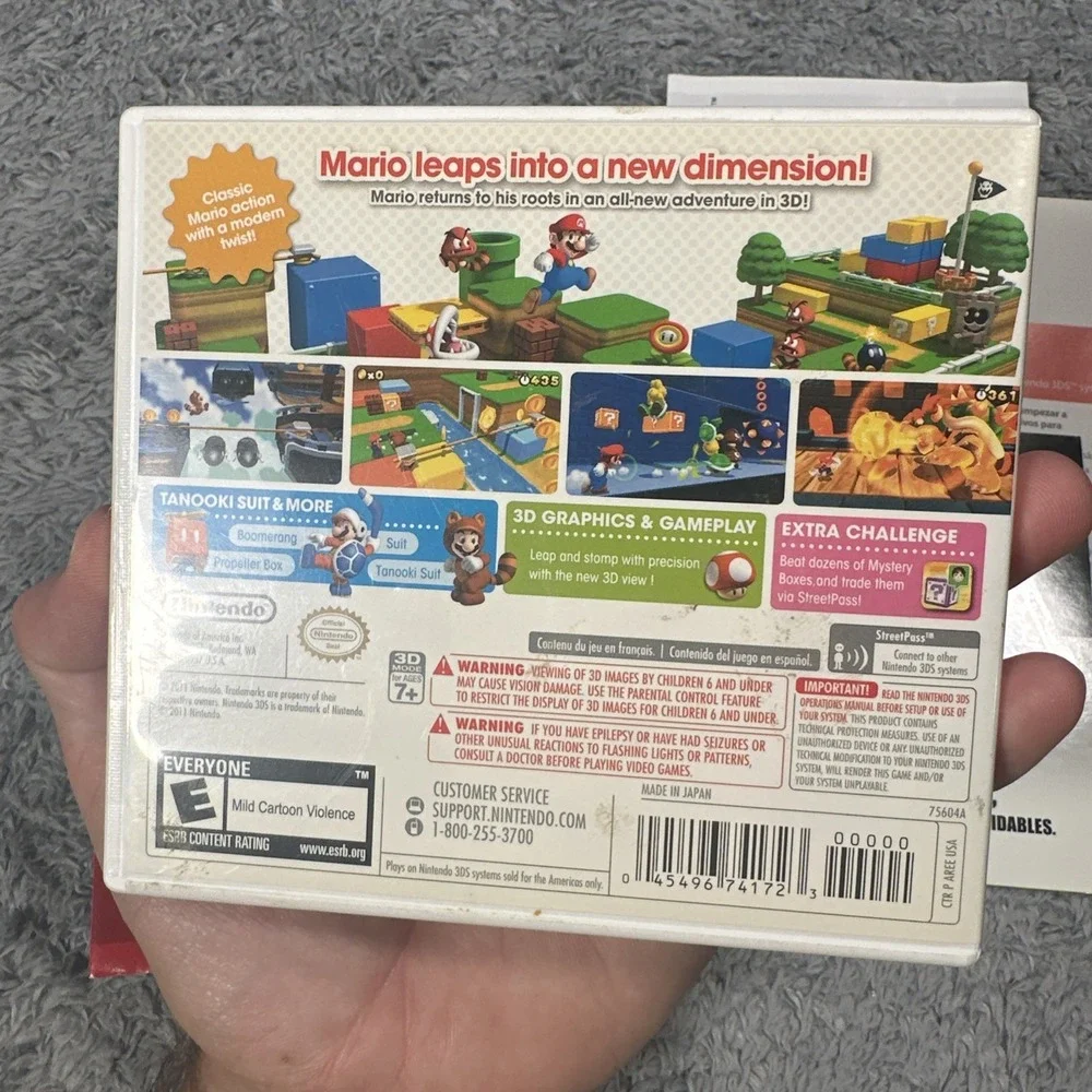 Super Mario 3D Land (3DS, 2011) Complete In Box With Manual Inserts CIB